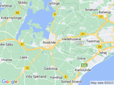 Kort over Roskilde